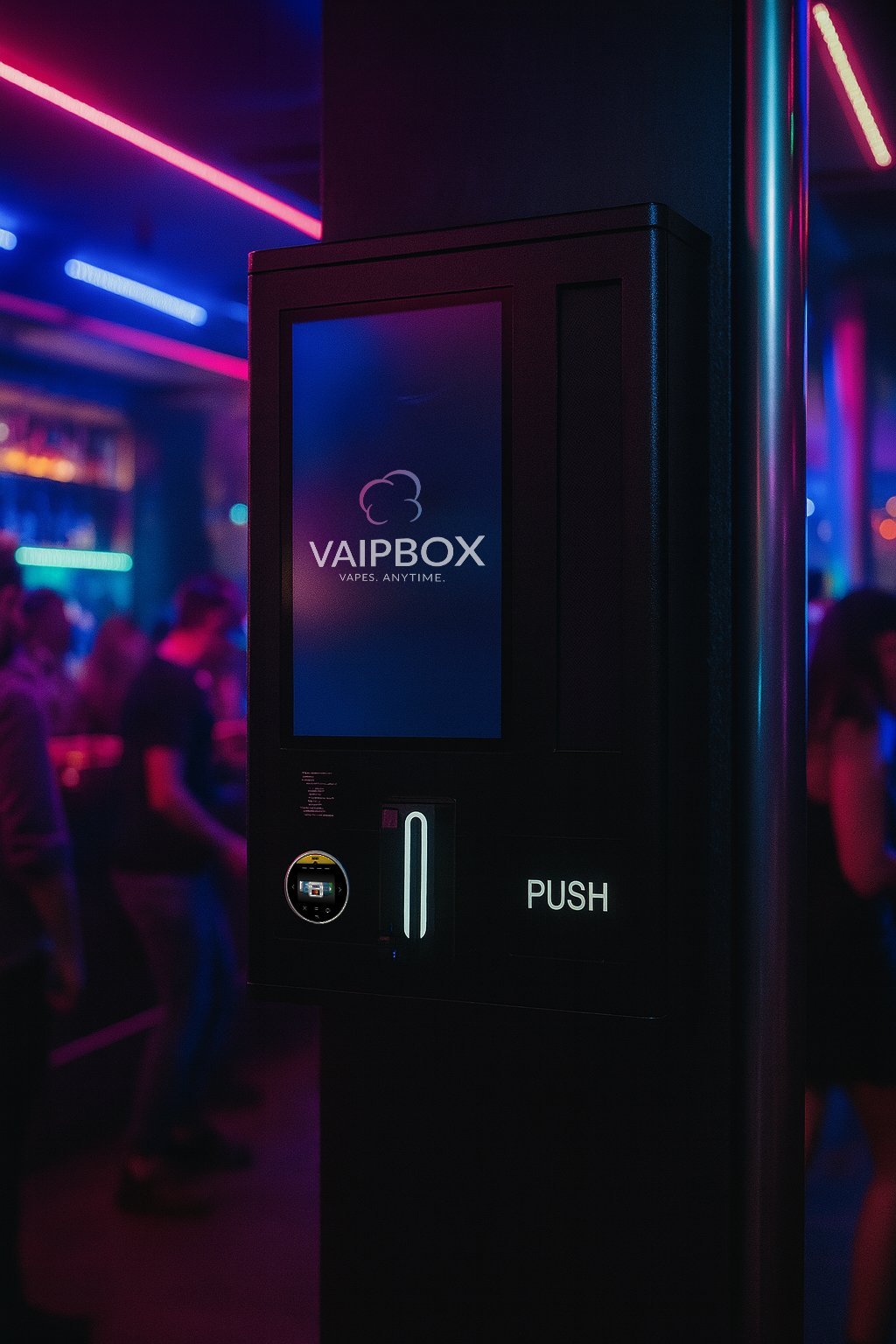 Vaipbox Automat im Club bei Nachtbetrieb